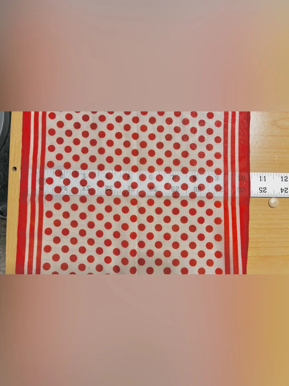 70s Polka Dot Headwrap Rectangular Scarf Red & White 52”L Vintage